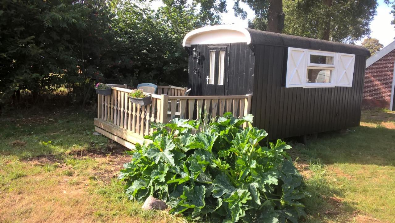 Pipowagen Lidewei Groningen Westerwolde Unieke Ligging Met Eigen Tuin En Vrij Uitzicht Over Veld Naar Natuurgebied Onstwedde Exteriér fotografie