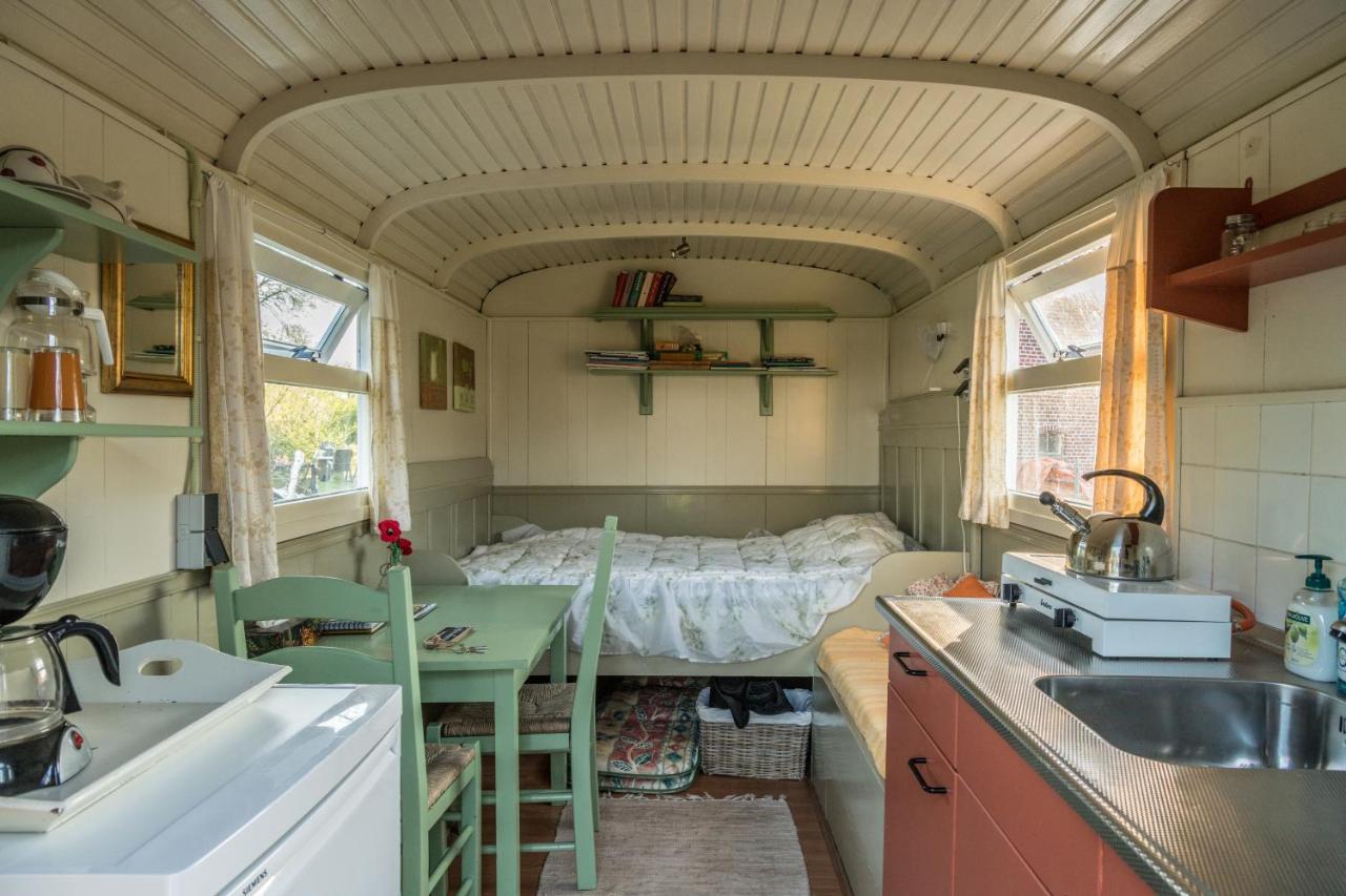 Pipowagen Lidewei Groningen Westerwolde Unieke Ligging Met Eigen Tuin En Vrij Uitzicht Over Veld Naar Natuurgebied Onstwedde Exteriér fotografie